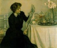 Margarita Lozano Sidro Reading the Newspaper