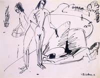 Bathers at the Beach in Fehmarn