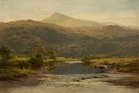 Scene on the Llugwy with Moel Siabod in the Distance