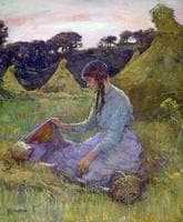 A Woman and Child in Hayfield