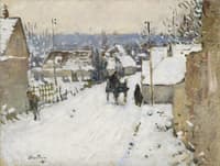 View of Village with Snow