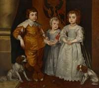 Charles II (1630–1685), with James, Duke of York and Princess Mary