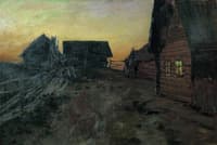 Huts. Twilight