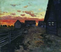 Huts at Sunset