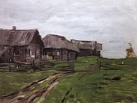 Huts. Grey Day
