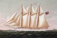 The Three Masted Schooner Joseph G. Dean Headed out to Sea