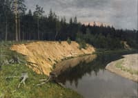 A Wooded Riverbank. Twlight