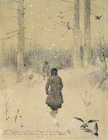 Hunters in a Winter Forest