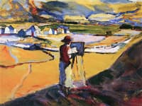 Artist Painting at an Easel