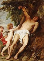 Saint Sebastian being Treated by Angels