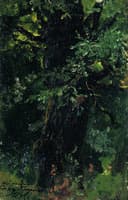 An Oak Trunk in Summer