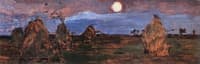 Haystacks. Moonlit Night