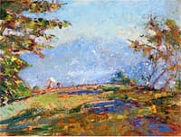 View of the Collina with Woman with Umbrellas