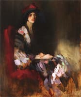 Portrait of An Elegant Lady with Colorful Scarf