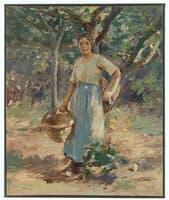 Peasant Girl by a Tree, Giverny