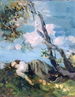 Young Woman Resting under a Tree