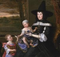 Portrait of Mrs Salesbury with her Grandchildren Edward and Elizabeth Bagot
