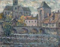 The Church and Bridge at Moret, France