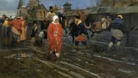 A Moscow Street on Holiday