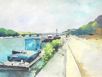 Barges along the Seine