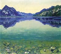 Lake Thun with Symmetric Reflections before Sunrise