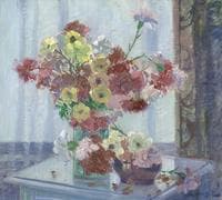 Still Life with Pink and Yellow Flowers