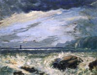 A Distant Ship in Rough Sea