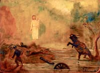 Mystical Figures in a Battle Scene
