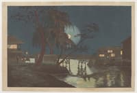 Teahouse at Imadobashi by Moonlight