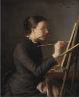 The Painter Agnes Paulsen, the Artist's Sister, at Her Easel