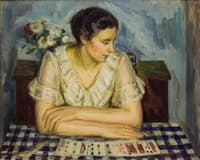 Woman playing Solitaire