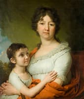 Portrait of A.E. Labzina with Her Daughter
