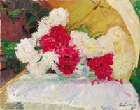 Still Life with Peonies and Parasol