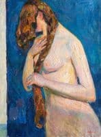 Young Woman Braiding Hair