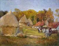 Landscape with Haystacks, France