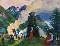 Preparations for the Midsummer Eve Bonfire