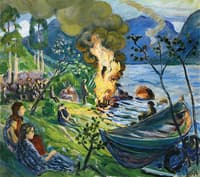 Midsummer Eve Bonfire by Jølstravatnet