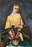 Girl with Leafy Plant