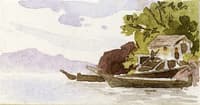 Indian Canoes in Harbour