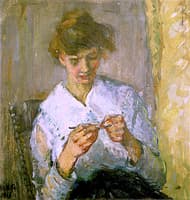 Woman Crocheting
