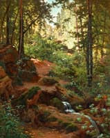 Woodland Interior with Brook