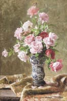Pink Roses in Full Bloom