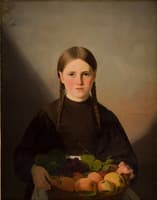 Girl with Basket of Fruits