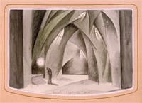 Stage design for Adam Mickiewicz's drama Forefathers' Eve, part III (Chapel scene)