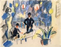 People on a Terrace in the Park
