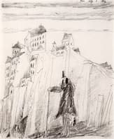 Man in Front of a Tall Cliff