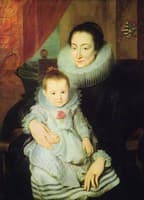Portrait of Marie Clarisse, Wife of Jan Woverius, with Her Child
