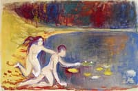 By a Pond with Water Lilies