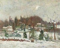 Village in Snowstorm