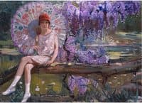 Girl in Flower Garden